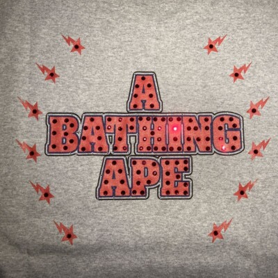 BAPE × Swarovski KISS logo T-shirt a bathing ape NIGO Gray Size S