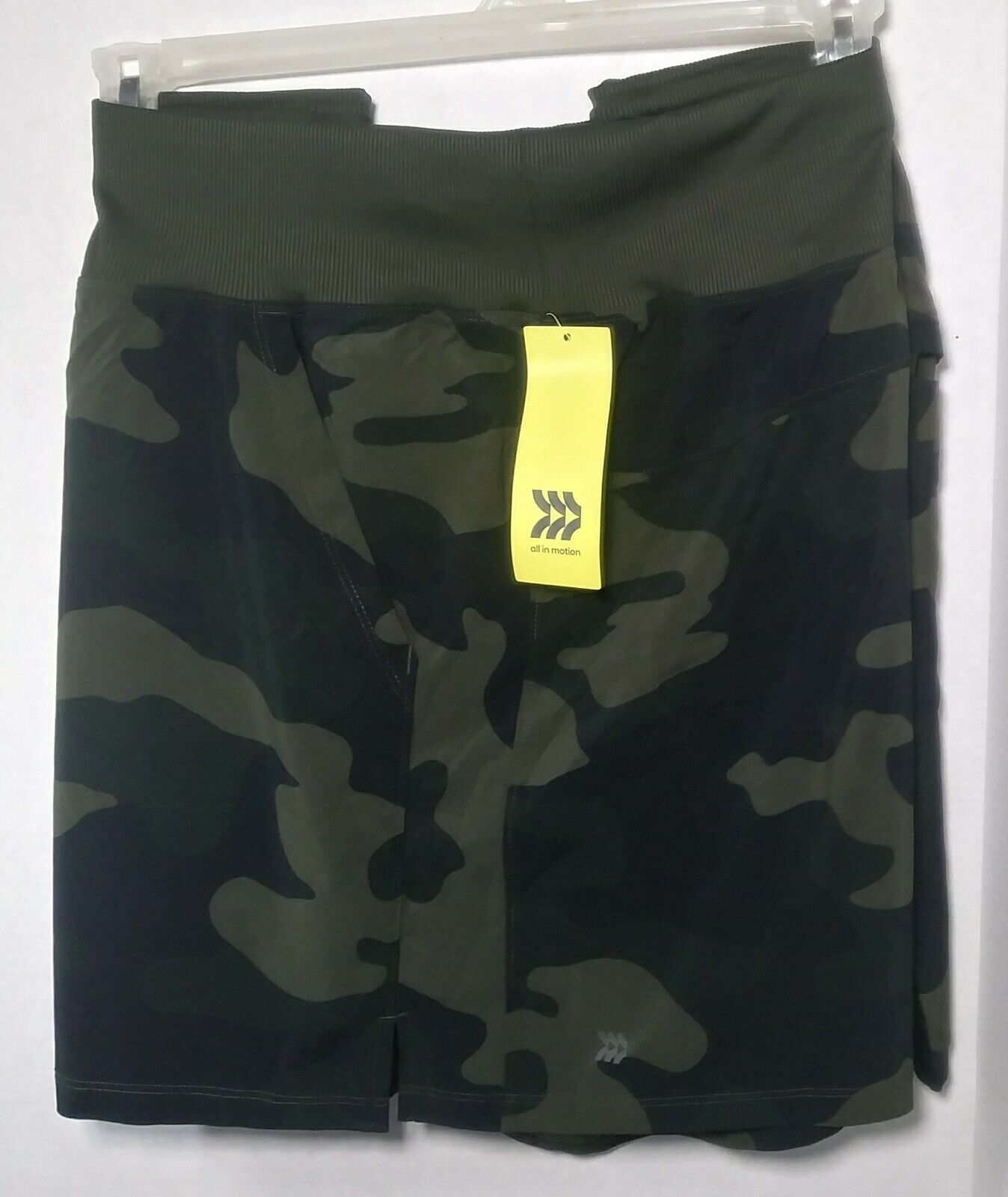 All In Motion Plus Size Women's 3X Athletic Shorts Military Green Camo High Rise