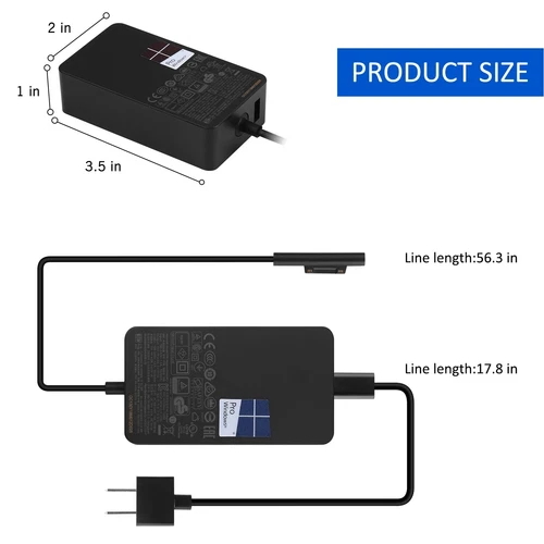Genuine 65W Microsoft Surface Pro Book 1 2 3 4 5 6 7 X Adapter Charger 1706 1800 - Picture 9 of 9
