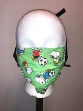 Snoopy Soccer Ball Athlete Sports Reusable Face Mask Adjustable Cotton Washable