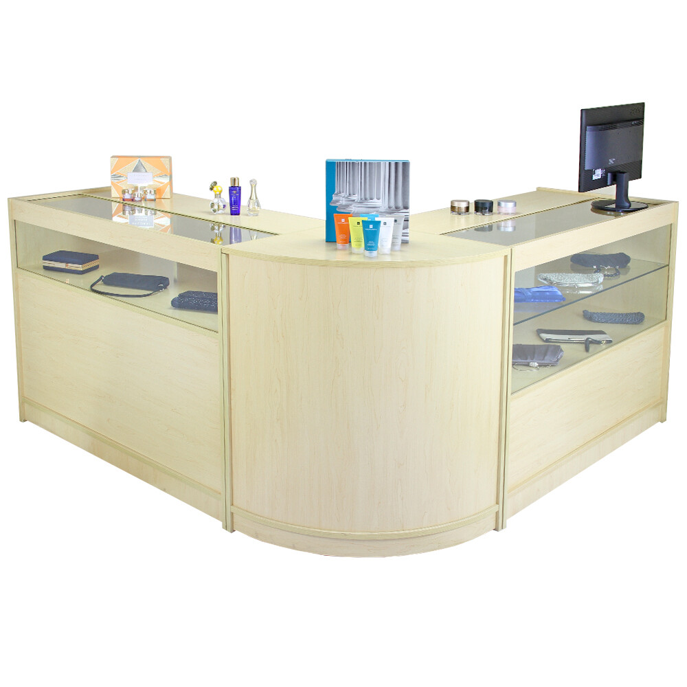3x Mostrador Curvo para Tienda+Recepción Esquina Mesas Recepción en Arce