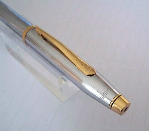 CAPTIVANT STYLO BILLE CROSS CENTURY CLASSIC CHROME ET PLAQUE OR J456 - Imagen 2 de 8