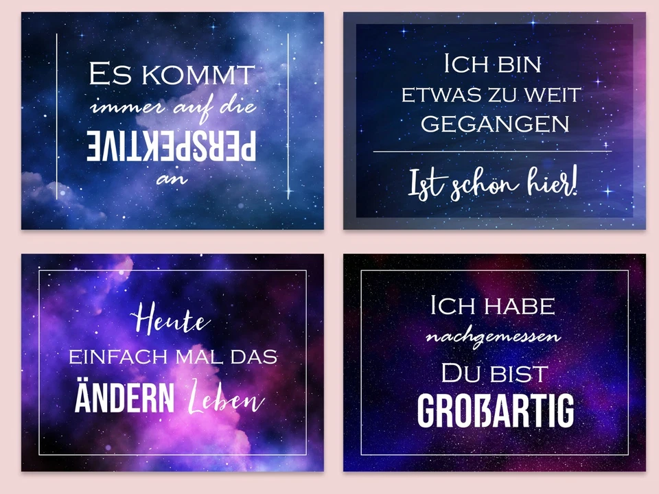 Postkarten Sprüche 12er Set UNIVERSUM Sprüche Postkarten Motivationskarten - Bild 2 von 4