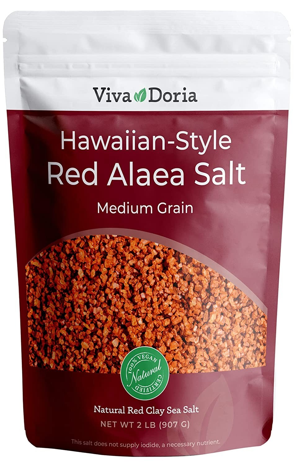 Viva Doria Hawaiian Red Alaea Pacific Sea Salt (2 lbs Medium