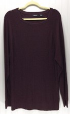 CLAIBORNE Mens Size XXL Burgundy Textured Knit Pullover Sweater