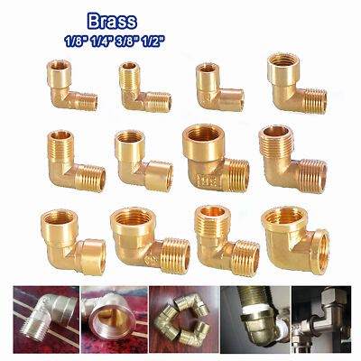 Brass 90° Elbow BSP Thread Fitting Equal / Reducing Pipe Connector Various Sizes