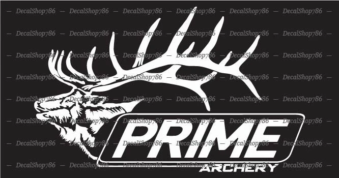 PRIME Archery w/Elk Head- Outdoor Sports - Car Vinyl Die-Cut Peel N' Stick Decal