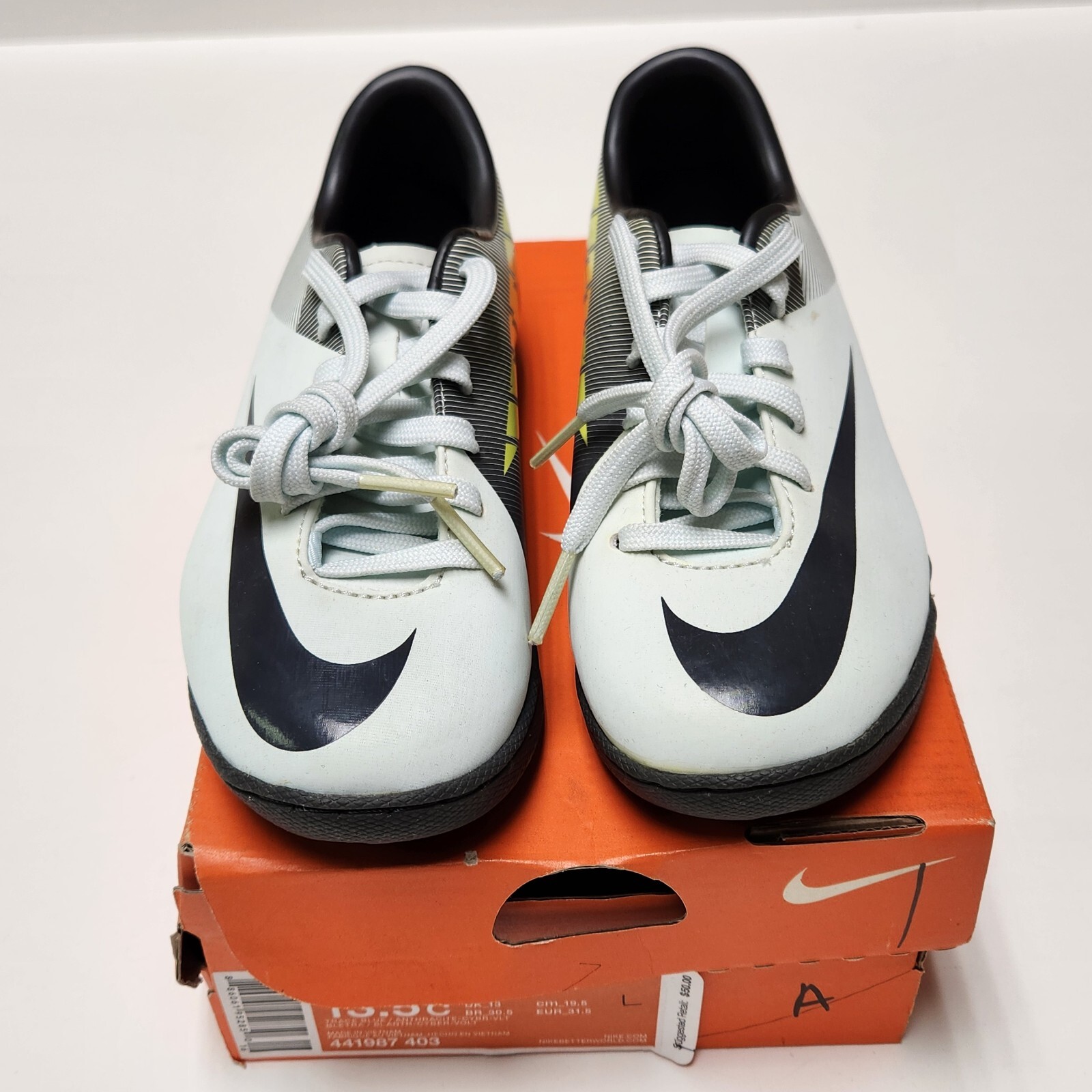 Nike JR Mercurial Victory II Indoor Kids Soccer Shoes Trace Blue-Volt