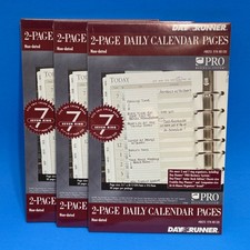 3 Day Runner 5.5x8.5 Refill 2 Page Daily Calendar Pages Non-dated 7/3 Ring