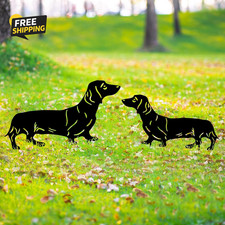 Dachshund Dog Metal Decor for Outside,Garden Stakes Decorative Dog Gifts