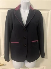 Equiline Girls 14/15 Navy Blue button Equestrian Riding horse show Jacket