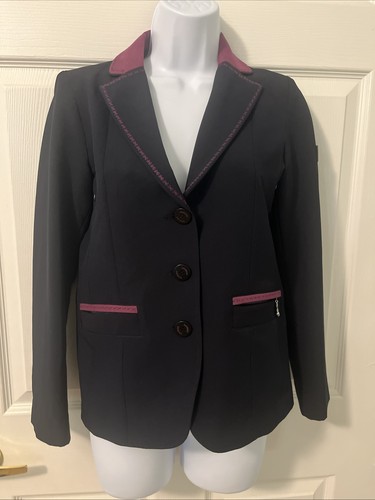 Equiline Girls 14/15 Navy Blue  Equestrian Riding horse competition show Jacket