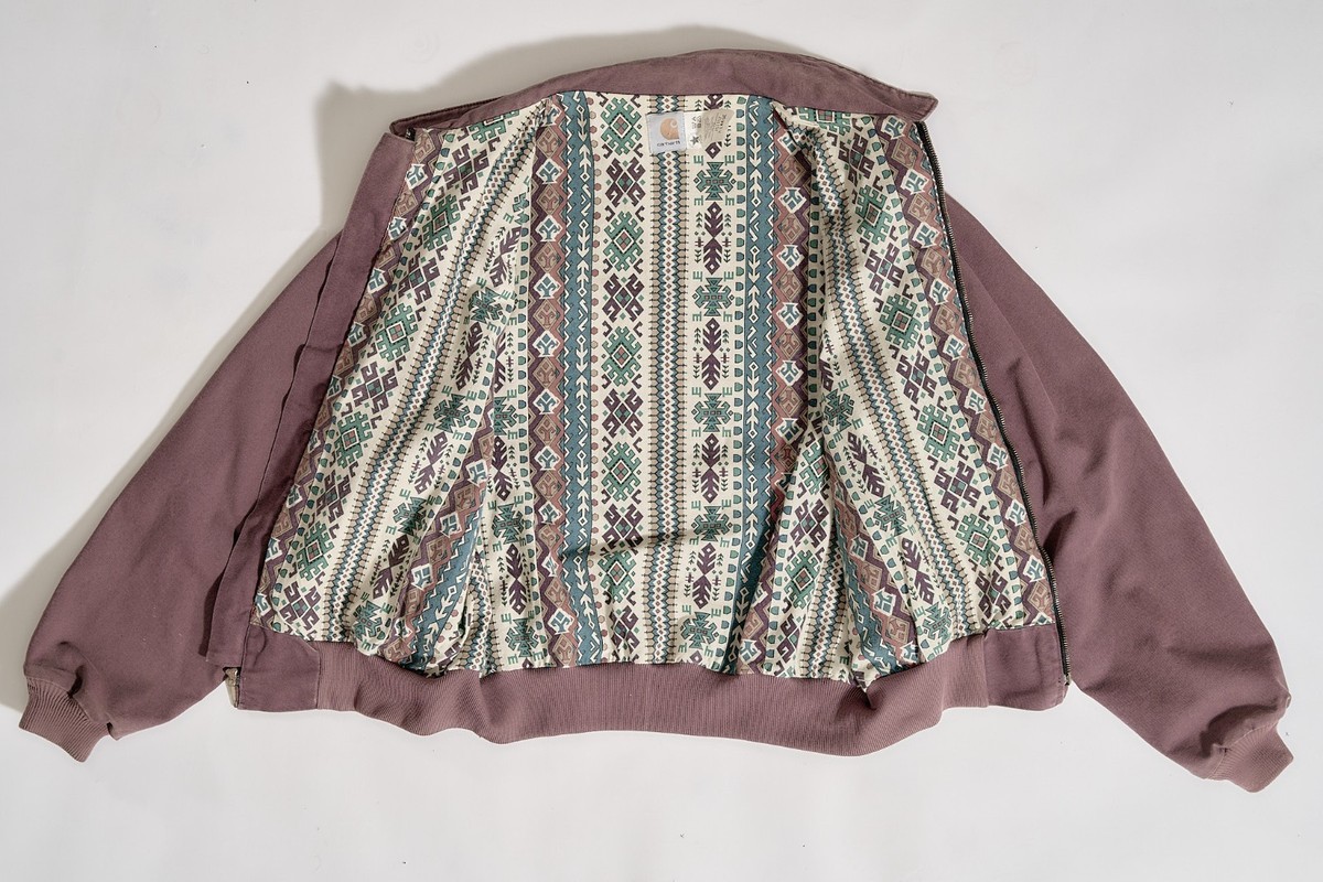Carhartt JS1157 Aztec Lined Santa Fe Jacket Damson Purple Collar X