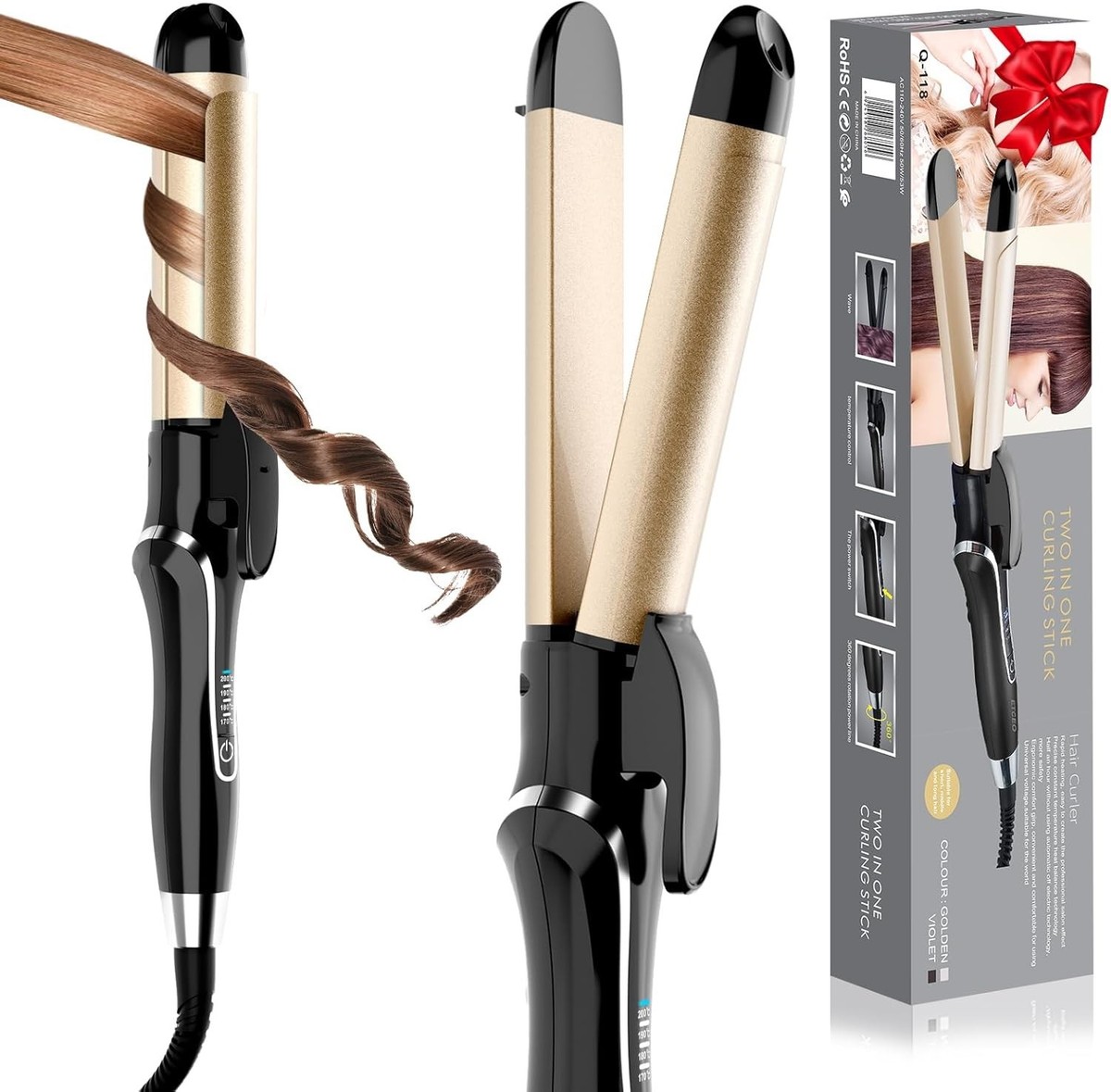 2 in 1 Hair Straightener and Curler, 1.25 Inch Ceramic 