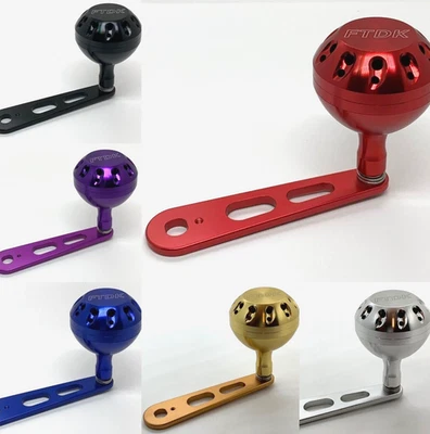 FTDK/FT CUSTOM Power Handle F T Blank And FTDK 47mm Knob Fit Penn 500 505 112 140 Fishing Reels