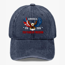 America 250 Years of Freedom 1776-2026 Patriotic Eagle Dad Hat Baseball Cap