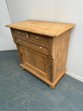 An Early Victorian Antique/Old Pine Hall Dresser Base / Cupboard to Wax/Paint