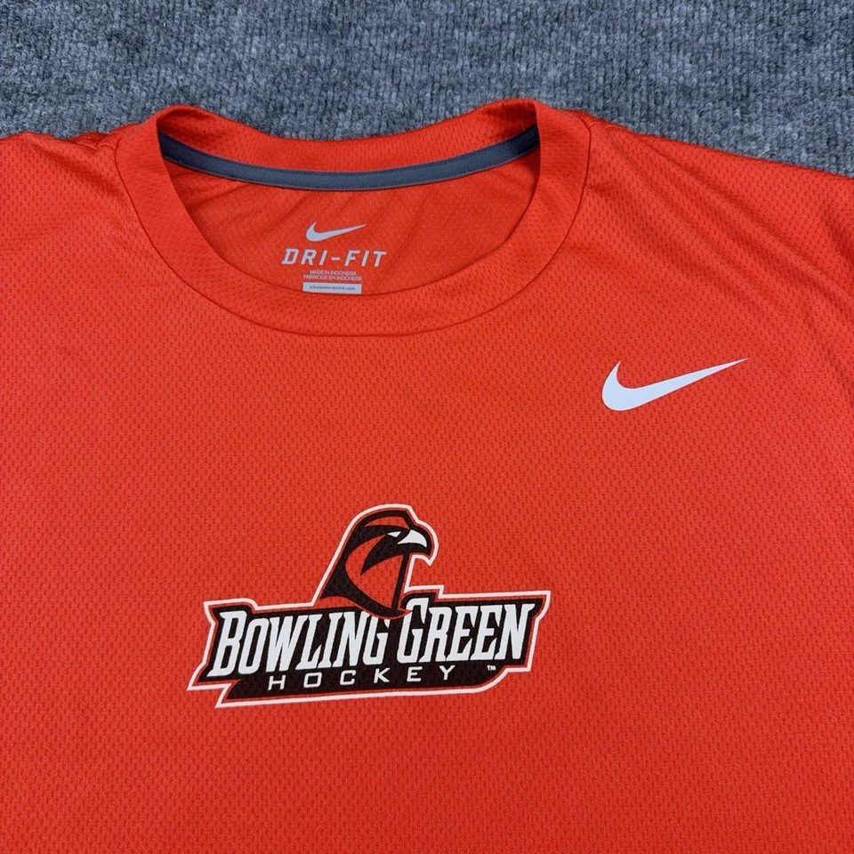Camisa de manga larga Nike Bowling Green State BGSU Falcons para hombre XL Dri Fit Foto 2 de 4