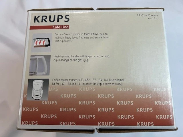 KRUPS Jarra y Tapa 12 Tazas *Nuevo En Caja * (Blanco) Foto 3 de 4