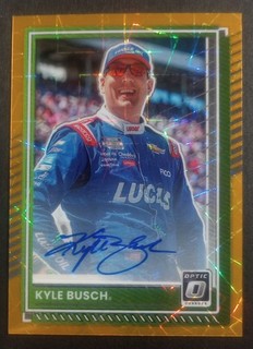 2025 Donruss Racing Kyle Busch S.N. 1/10 Optic Gold Velosity Autograph