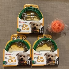Lot of 3 Boss Pet Products Q2220-000-99 Puppy Tie Out Cables 20' 10lb - NEW