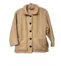 Vintage Wool Fisherman Cable Knit Corded Sweater Weave Of The Irish A MUST S