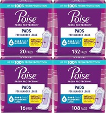 Poise 4 Drop Pads Regular/Long Moderate Absorbency Odor Control