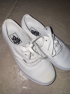 White Vans Youth size 5 US shoe Women s 6 1/2 To 7 White Sneakers