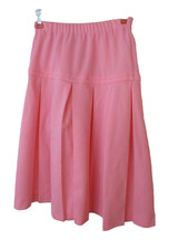 Pink vintage pleated polyester knit skirt women's S