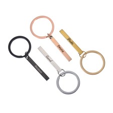 Pendantify Slim Bar Name Keychain Personalized Vertical Name Engraved Keyring