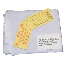 MEDSOURCE MS-BOD100 Body Bag,White,Standard w/Envlp Zip,PK10 23YF79