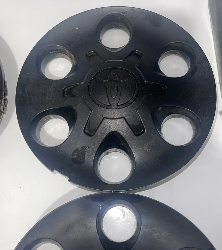 2001-04 Toyota Tundra Sequoia Tacoma Center Caps 4 OEM 42603 Black Painted - Image 4 of 4