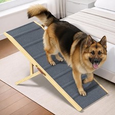 50" x 18.5" Large Dog ramp to Get on Bed w/6 Incline Levels Non-Slip Traction
