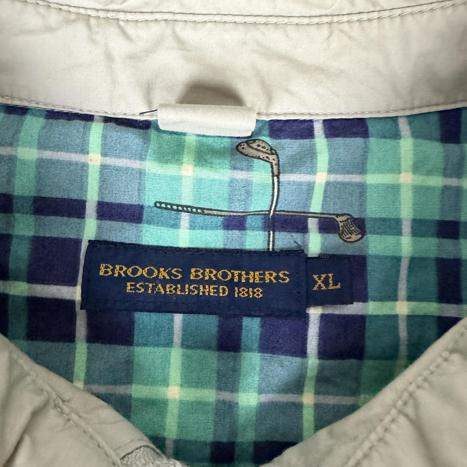 Brooks Brothers Jacket Mens XL Beige Golf Lined Windbreaker Bomber Full Zip thumbnail 4