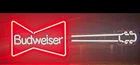 Vintage 1980s Budweiser Guitar Neon Sign Man Cave, Shop, Bar, Made In USA Light