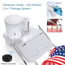 Dental Wireless Ultrasonic Scaler 2 IN 1 Sandblasting Periodontal Therapy VRN-DQ