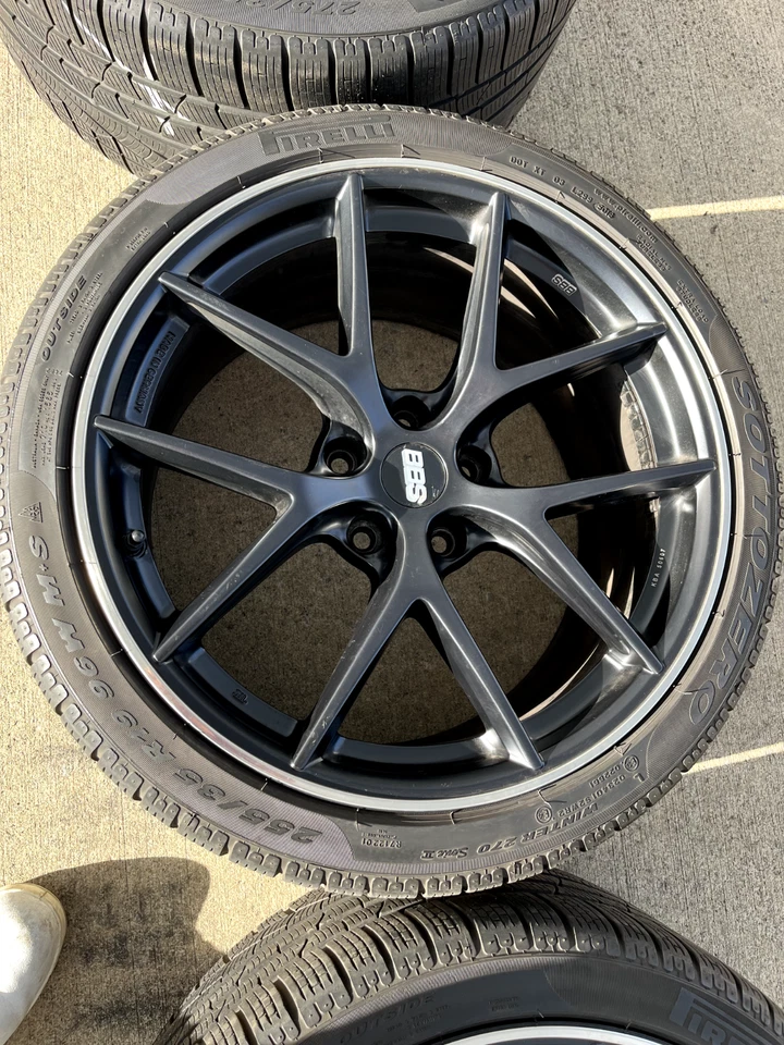 Winterreifen Winterräder BMW M3 F80 / M4 F82 19 Zoll BBS schwarz Anfahrschutz - Bild 3 von 4