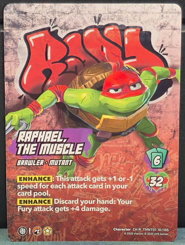 Raphael, The Muscle 10/186 Rare Character UniVersus TMNT TMNT01 NM Card Game