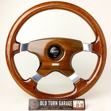 Rare Momo Astra Steering Wheel 360mm Wood Polish Spokes Horn 1989 Vintage Jdm