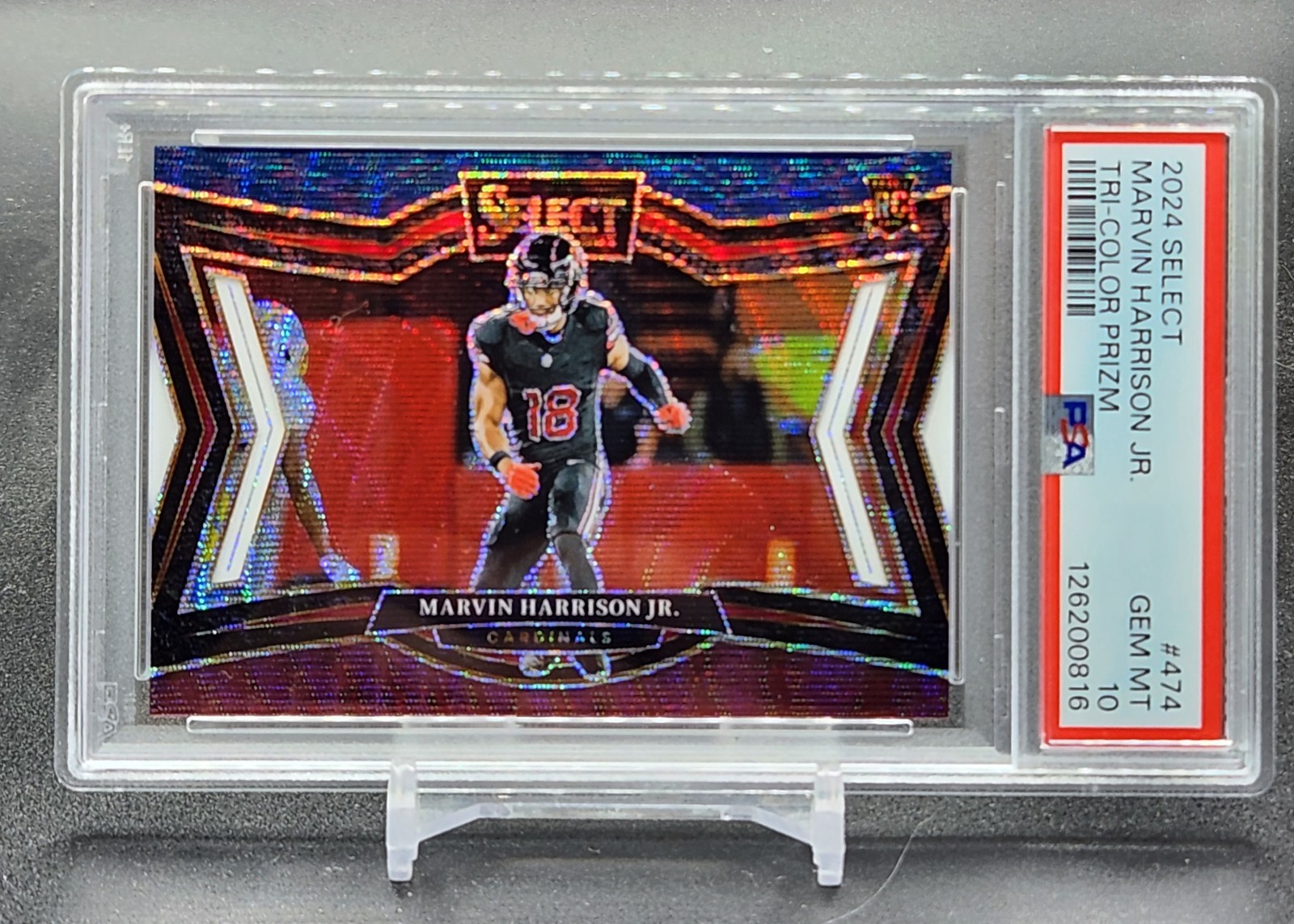 2024 Select Marvin Harrison Jr Field Level TRI-COLOR Prizm /99 PSA 10 Rookie RC