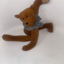 Vintage handmade wool Felt Jointed teddy bear Paw pads Rare likely one-of-a-kind