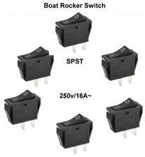 6 Boat Rocker Switch Black SPST ON/OFF AC 250V/16A NEW Fielect KCD 3 New NESCO