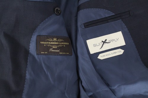 SUITSUPPLY Lazio Men's UK36R Navy Blue Slim Super 110's Wool 2-Piece Suit * - Picture 10 of 15