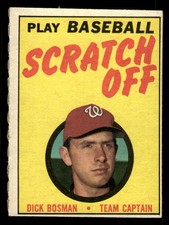 1970 TOPPS DICK BOSMAN NNO EXMT SCRATCH-OFFS BASEBALL WASHINGTON SENATORS
