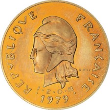[#344270] Coin, New Hebrides, 5 Francs, 1979, Paris, Piéfort, MS(63), Aluminum-B
