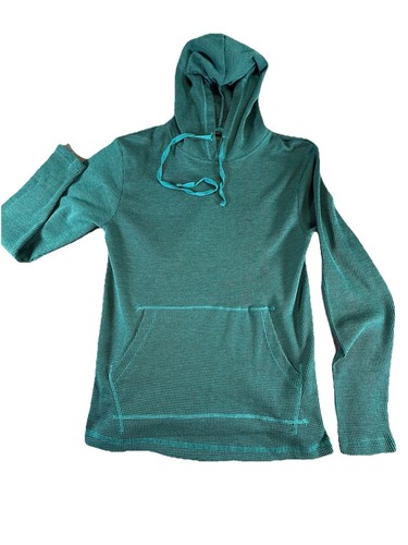 Men's Lightweight Mesh Blue Green Hoodie Long Sleeve Top Size M - Picture 7 of 11