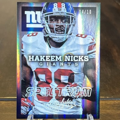 2013 Panini Absolute Spectrum Platinum /10 Hakeem Nicks NY Giants # d    