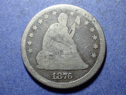 1876 Liberty Seated Quarter  Good