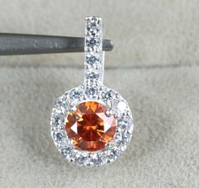 1.18 Ct Orange Diamond Solitaire Round Certified Men's Pendant Thanksgiving Gift