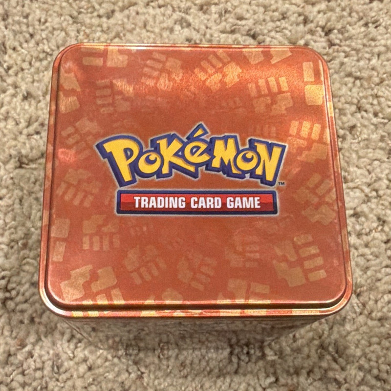 Pokémon TCG Orange Tin Storage Box 60-Card Capacity Standard Size 2022